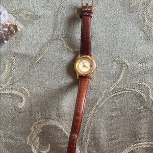 Gold and Brown Leather Watch